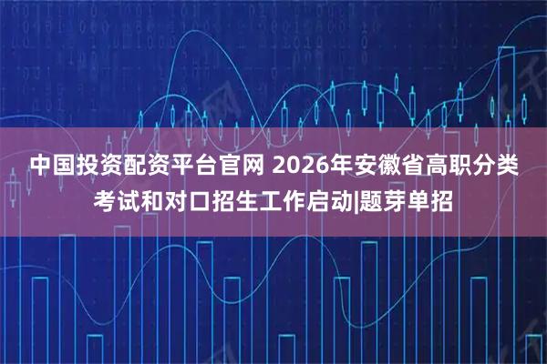 中国投资配资平台官网 2026年安徽省高职分类考试和对口招生工作启动|题芽单招
